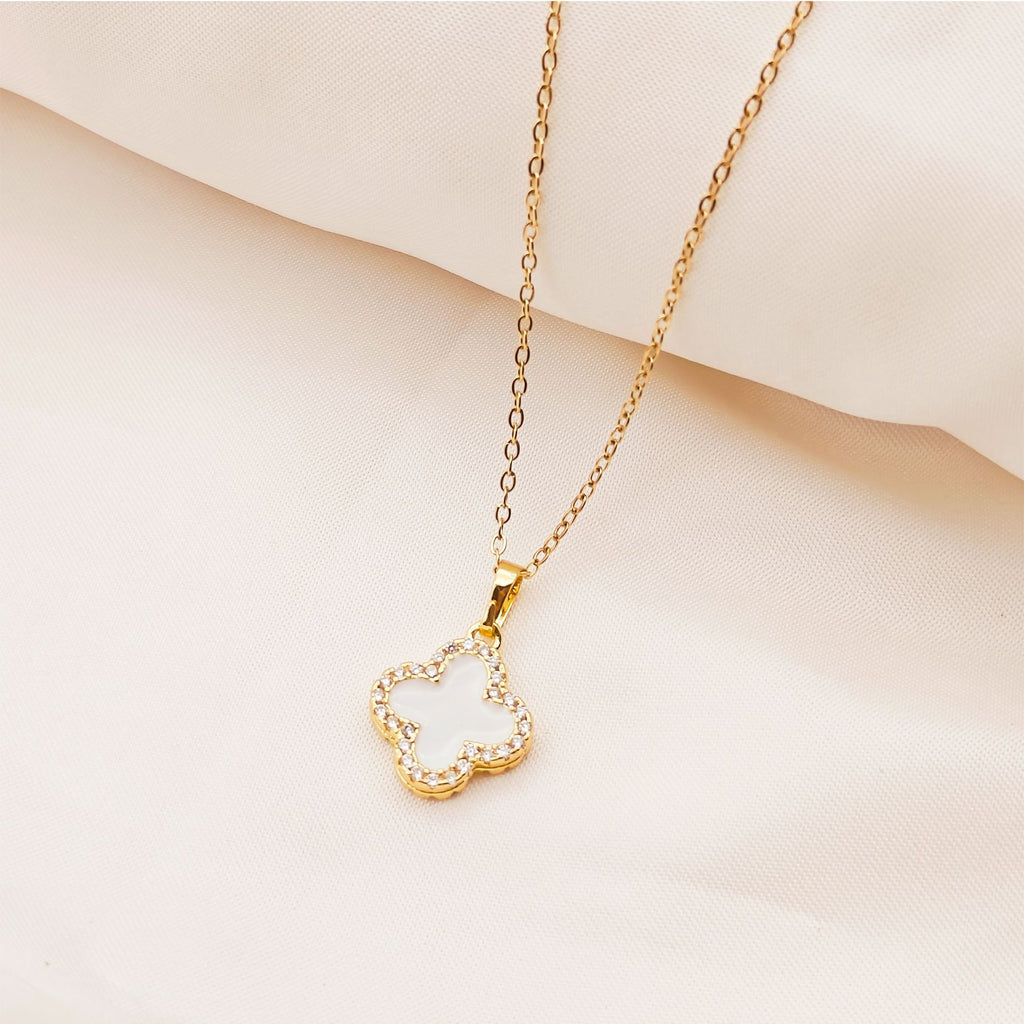 Light Luxury Double Sided Oil Drop Four Leaf