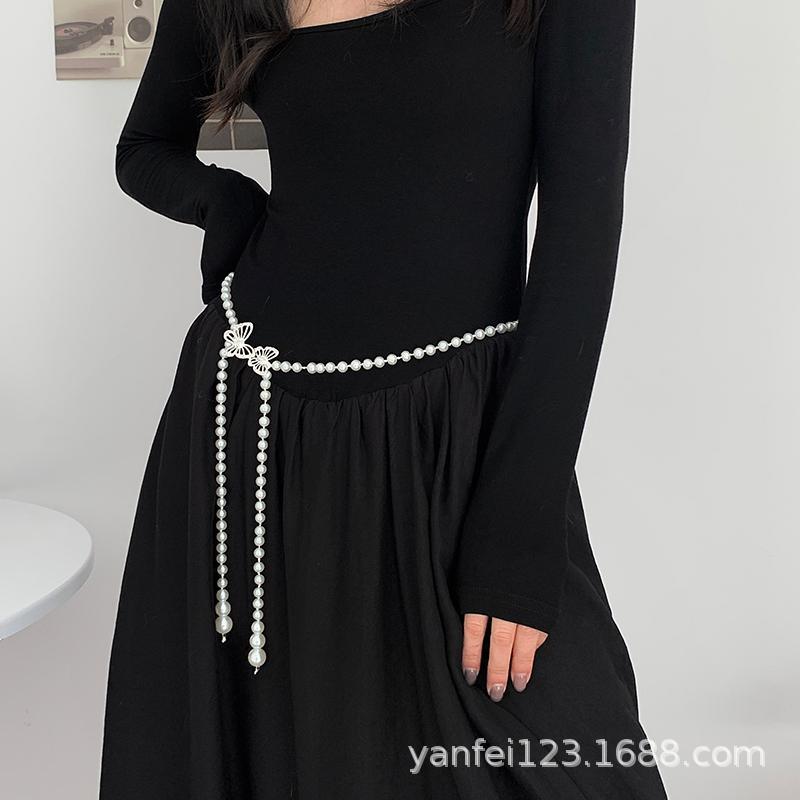 Women'S Chanel Style Butterfly Waist Chain Ins Korean