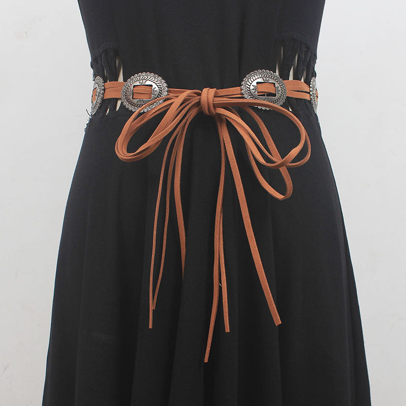 Designer Catwalk Hand Wear Metal Suede Waist Chain