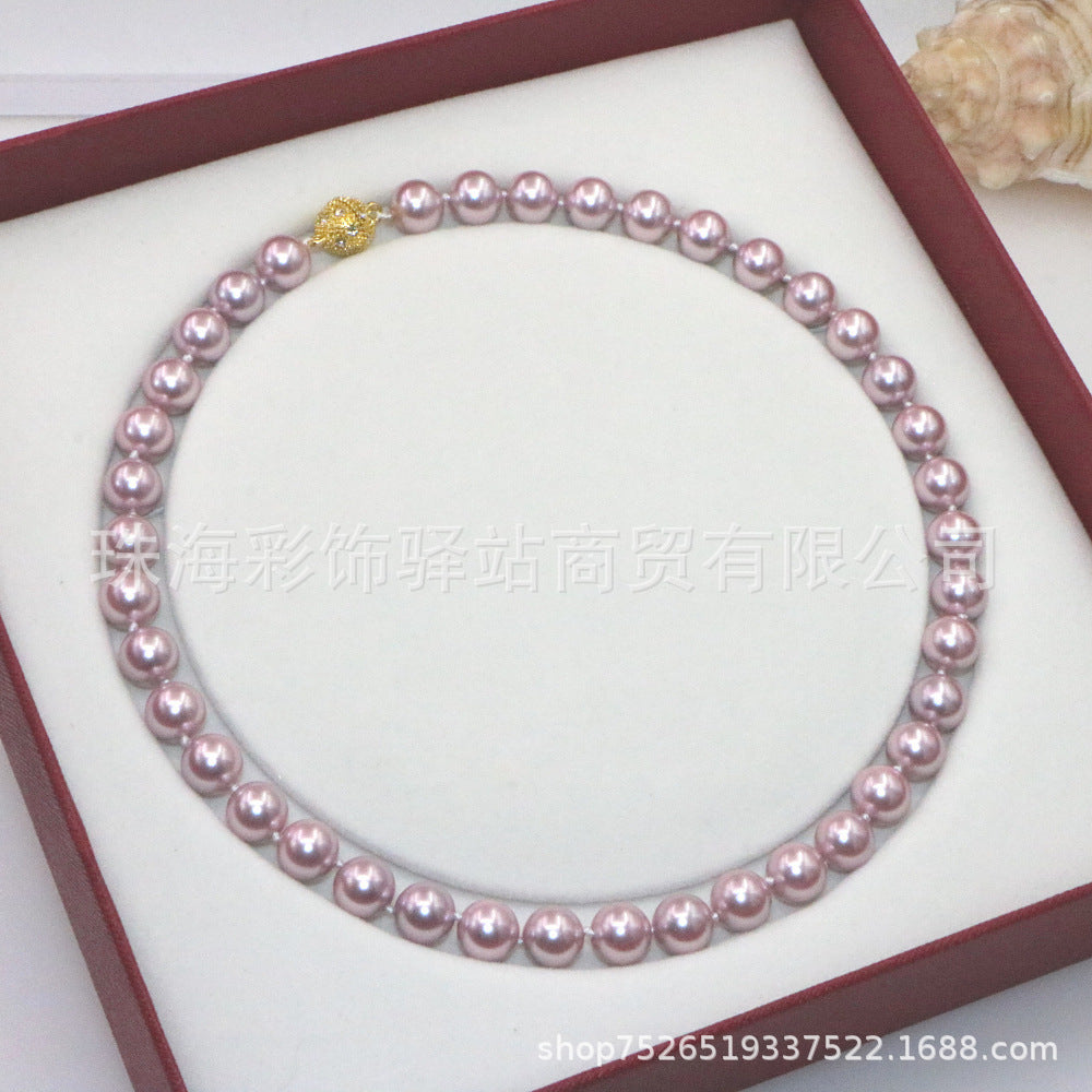 Shijia Pearl Necklace Women'S High Grade Magnetic Buckle