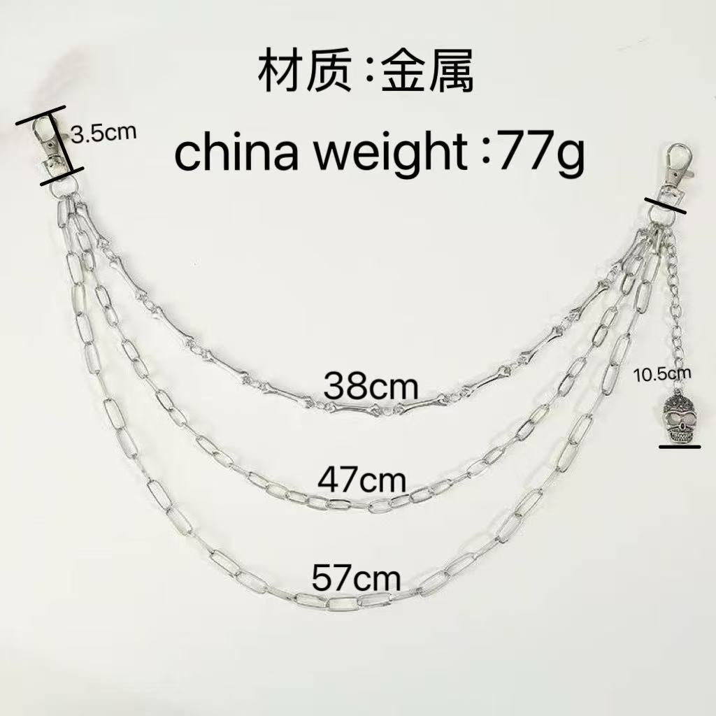 Denim Jk Metal Pants Chain Hip Hop Rock