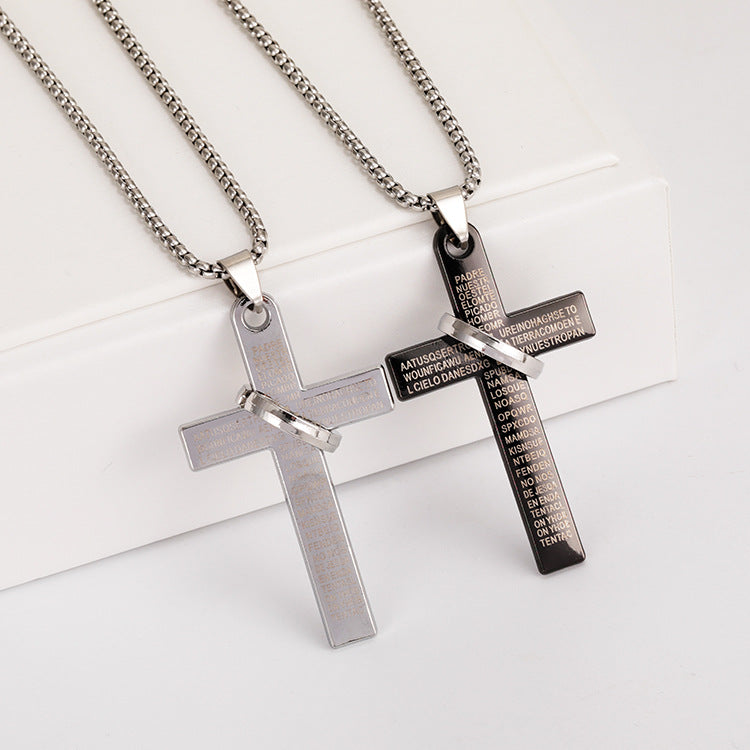 Hot Cross With Circle Pendant Necklace Personalized Punk