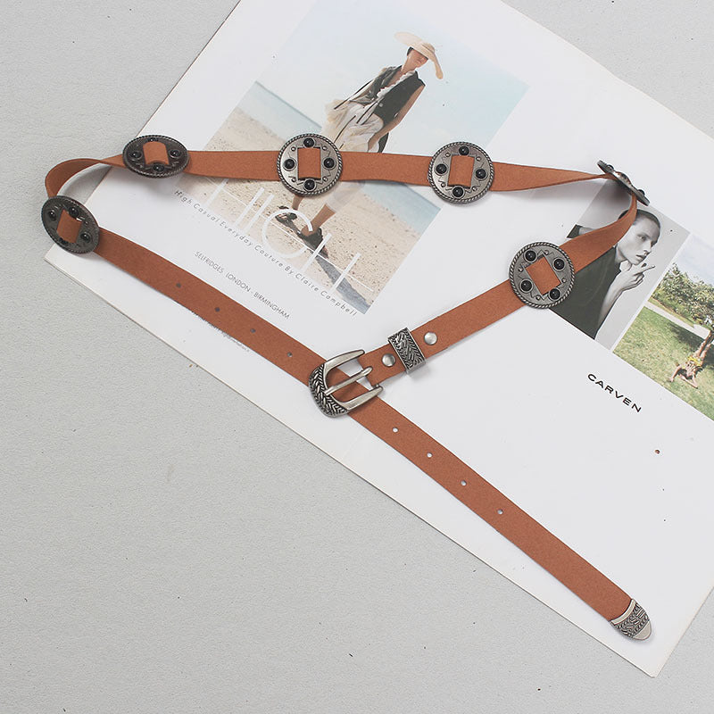 Retro Ethnic Style Copper Coin Waist Chain Women'S