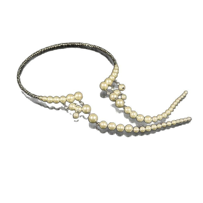 Light Luxury Pearl Tassel Collar Necklace Fashionable Elegant