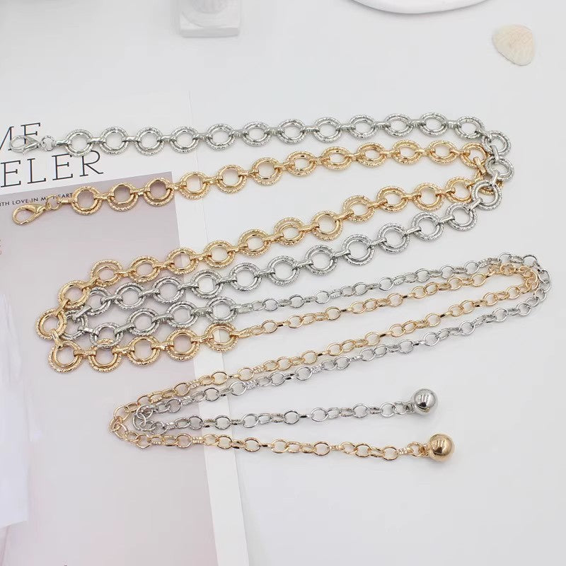 Versatile Metal Waist Chain For Women Thin Belt