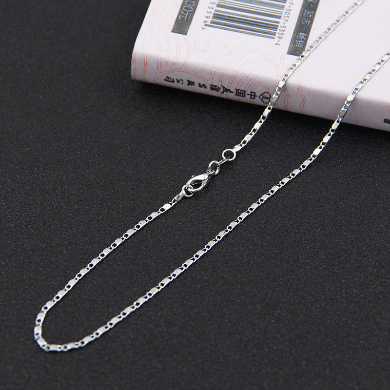 Silver Necklace Ladies Clavosin Chain Simple Pendant Chain