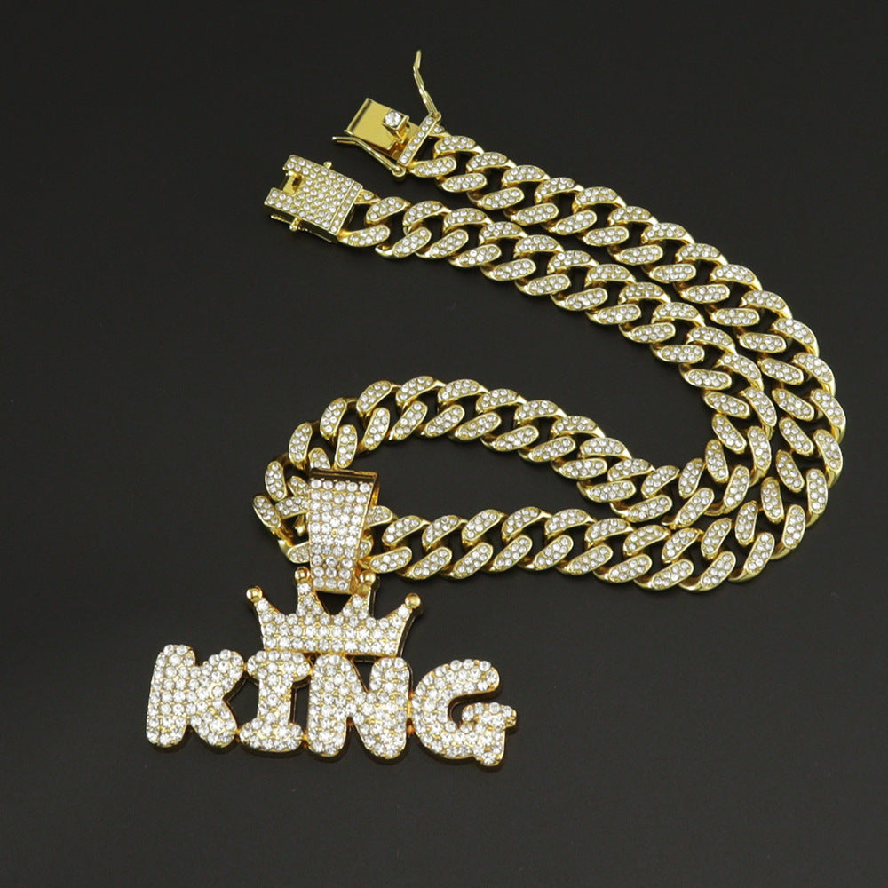 Ins Tiktok Hip Hop Alloy Necklace With Diamond