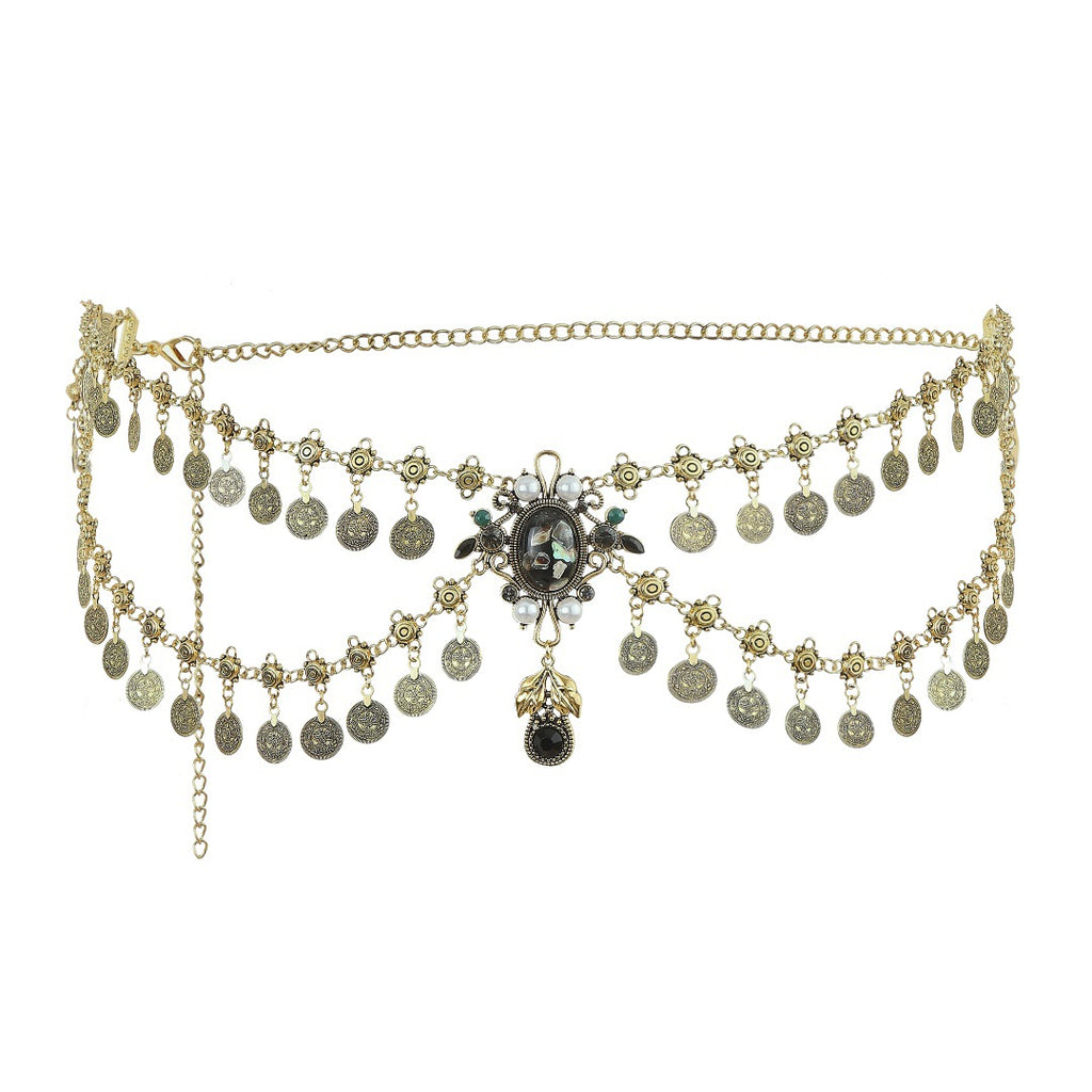 Alloy Vintage Tassel Coins Belly Dance Waist Chain