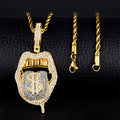Full Diamond Skull Lickitone Dollar Pendant Design Creative