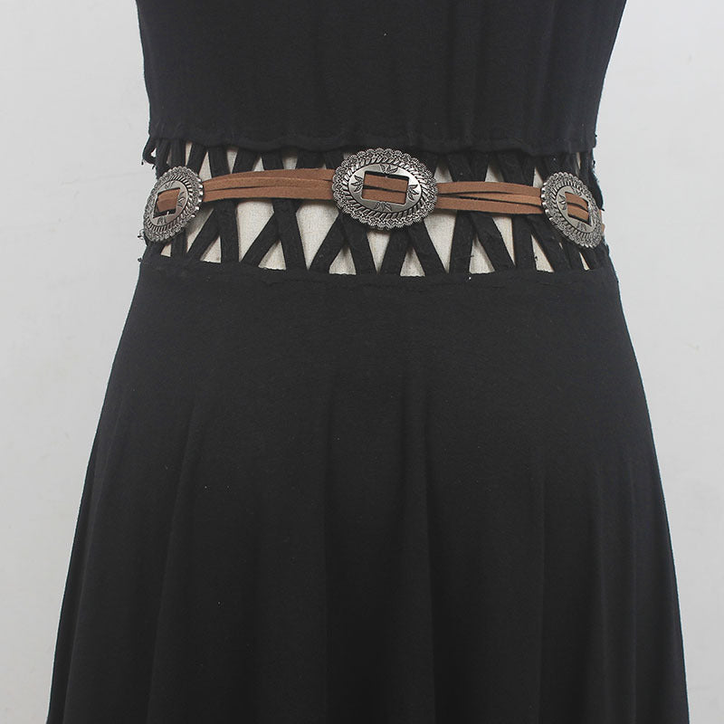 Designer Catwalk Hand Wear Metal Suede Waist Chain