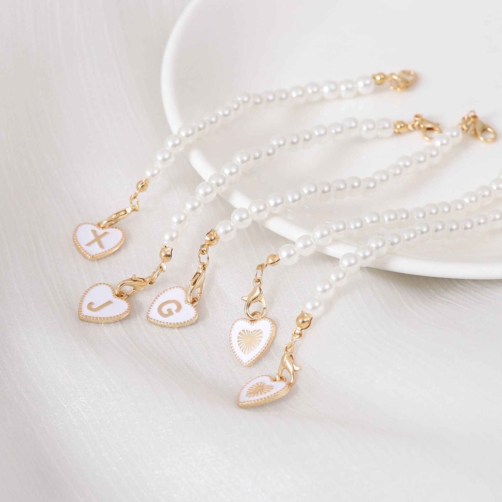 Keychain Cup Pearl Chain Love Chain Strap Lobster