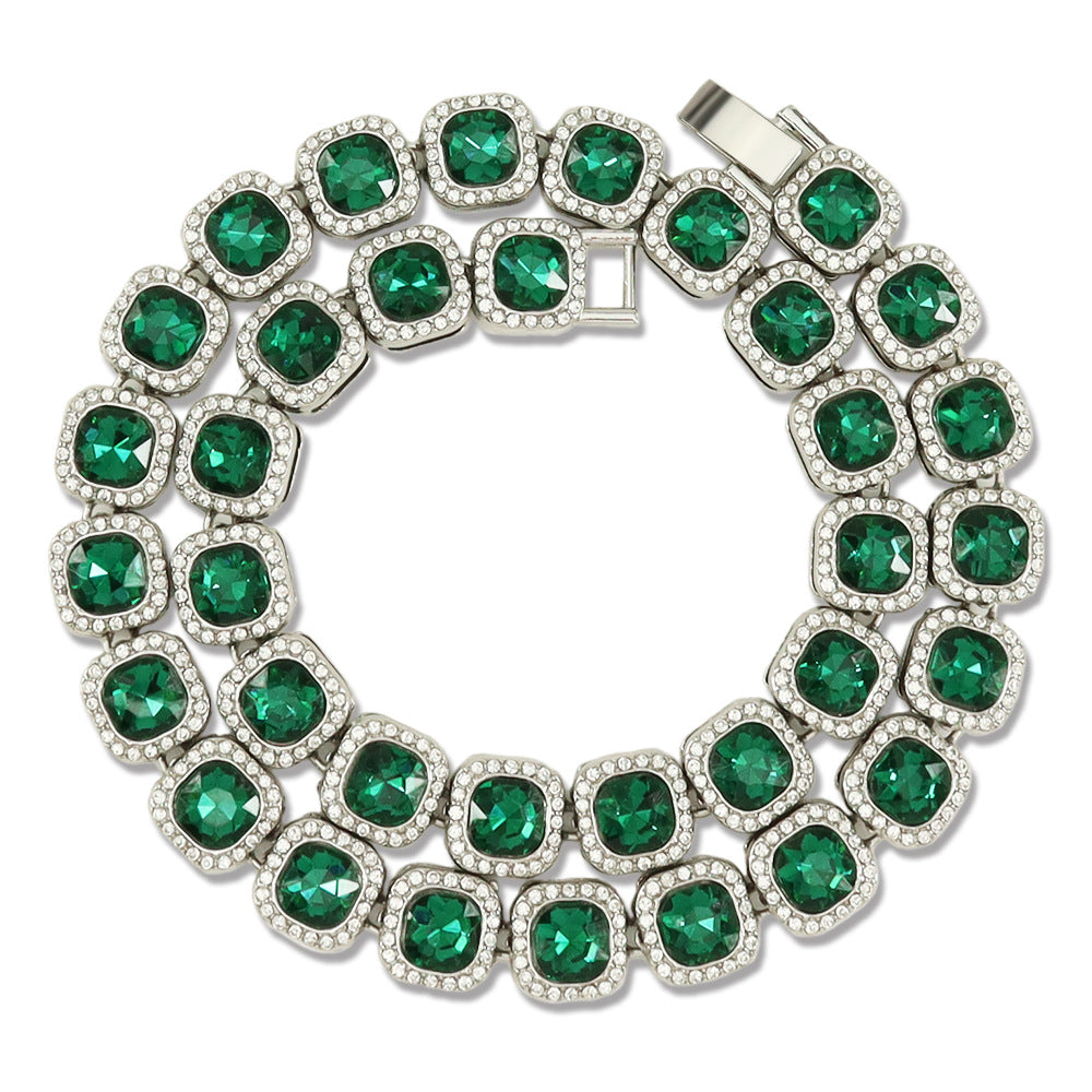 Hip Hop Style Green Diamond Ice Sugar Cuban