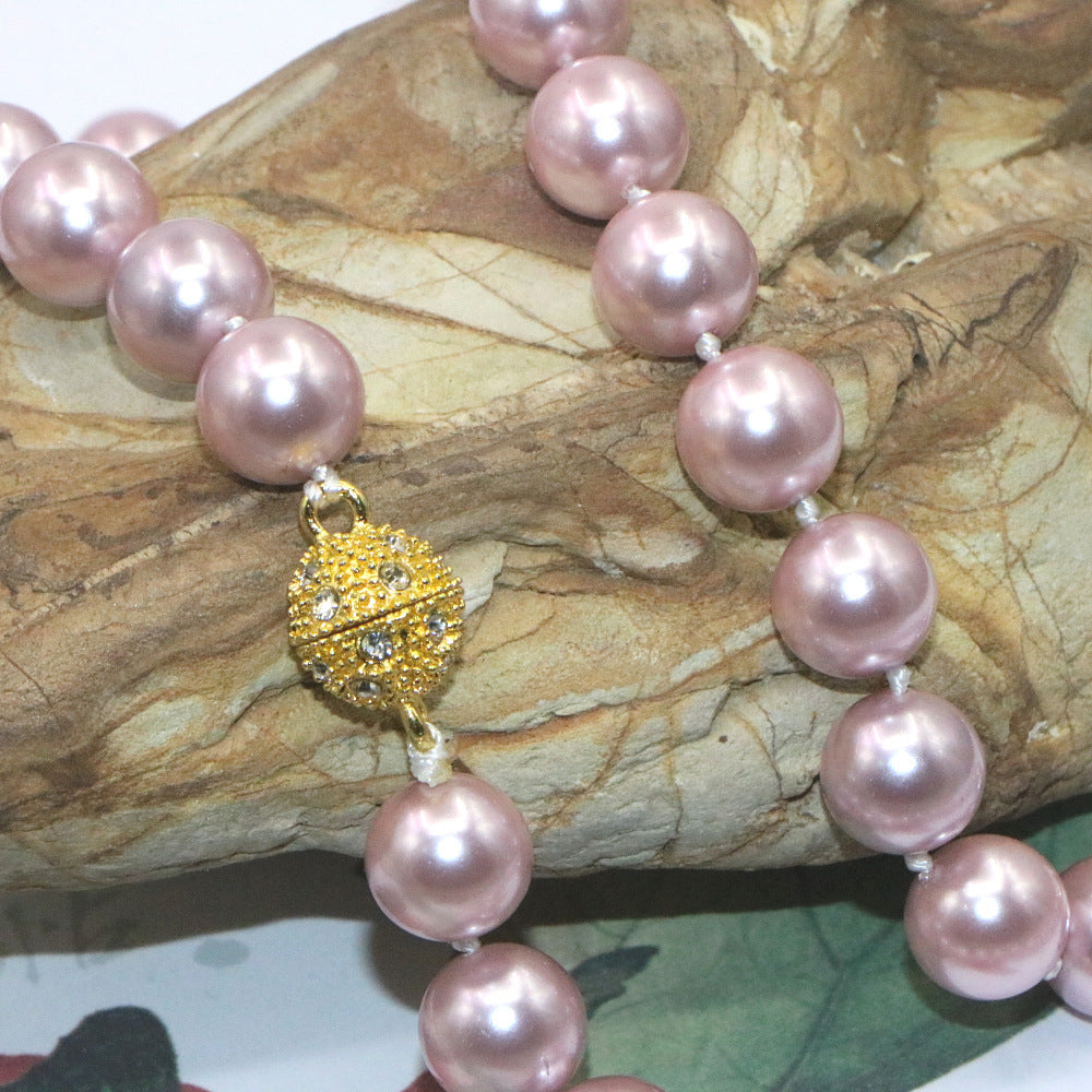 Shijia Pearl Necklace Women'S High Grade Magnetic Buckle