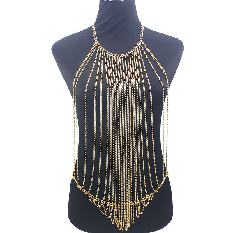Women'S Metal Aluminum Chain Halter Necklace Nightclub Performance