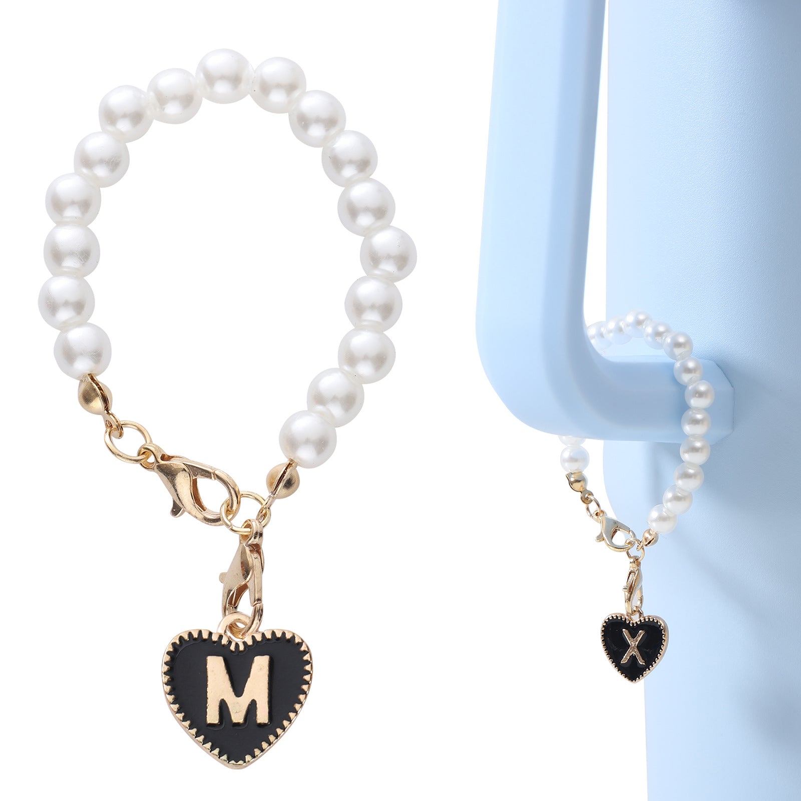 Keychain Cup Pearl Chain Love Chain Strap Lobster