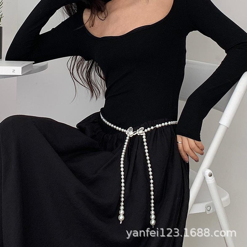 Women'S Chanel Style Butterfly Waist Chain Ins Korean