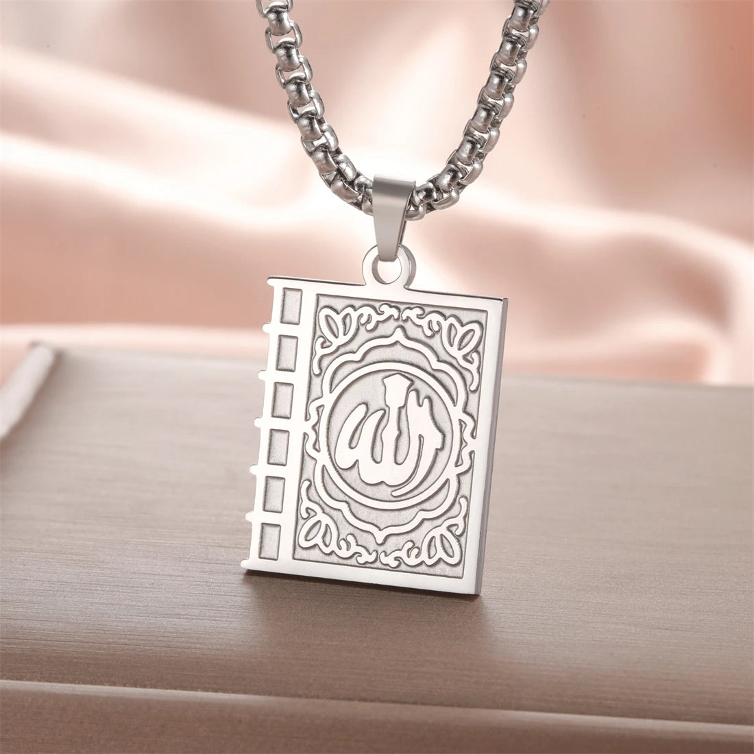 Eueavan Islam Allah Symbol Necklace Stainless Steel Double
