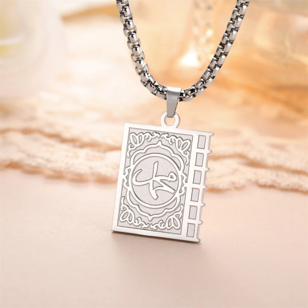 Eueavan Islam Allah Symbol Necklace Stainless Steel Double