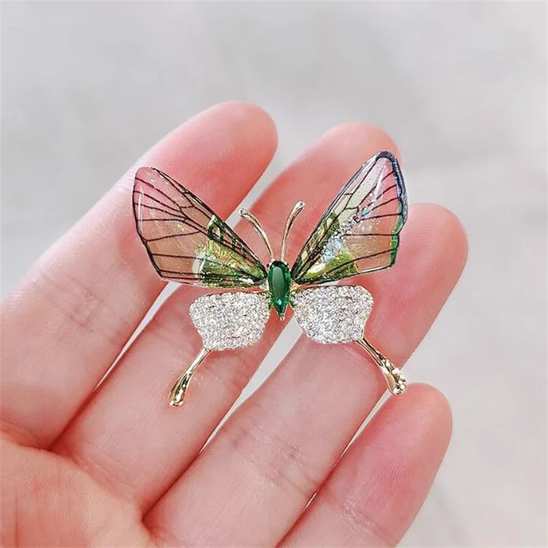 Butterfly Bee Brooch For Women Rhinestone Pearl Animal