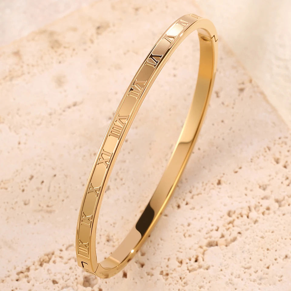 5 1Pcs Sparkling Zirconia Inlaid Stainless Steel Bracelet