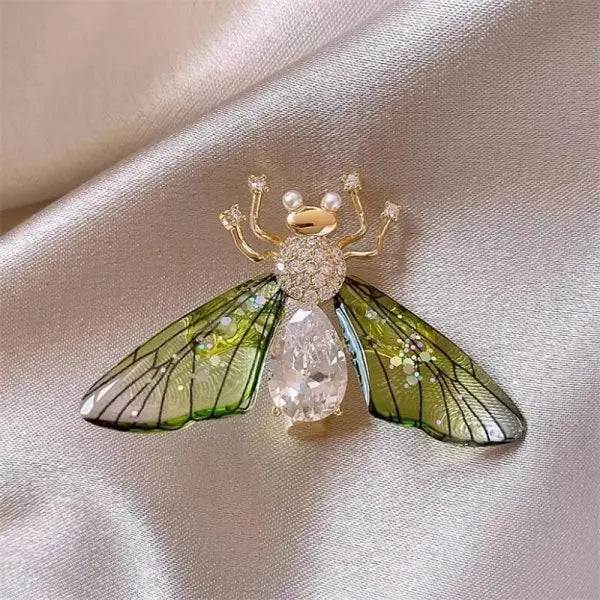 Butterfly Bee Brooch For Women Rhinestone Pearl Animal